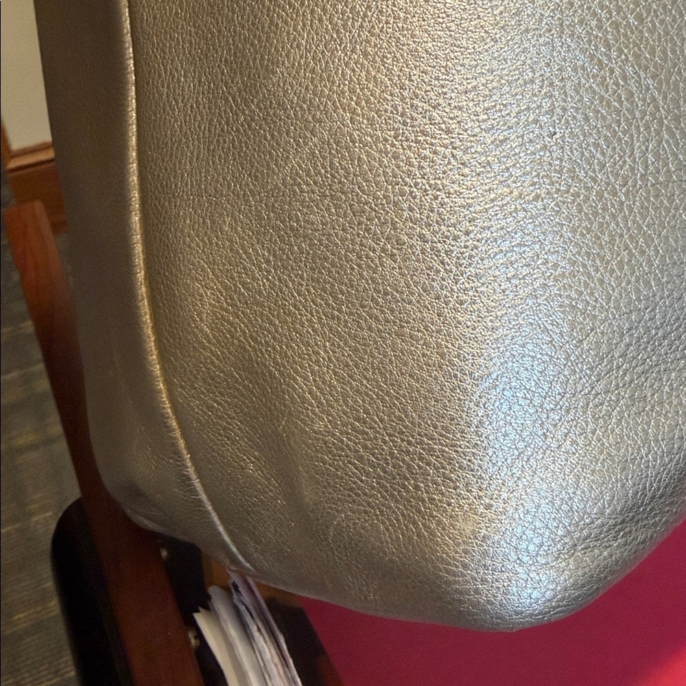 Metallic Pearl Shoulder Hobo with Tan Strap - Picture 14 of 16